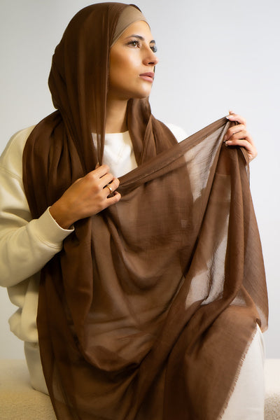 Cotton Breathable Hijab Chocolate