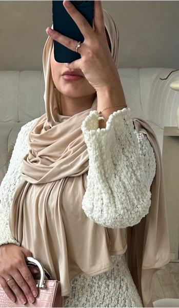 Recycled Jersey Hijab | Champagne