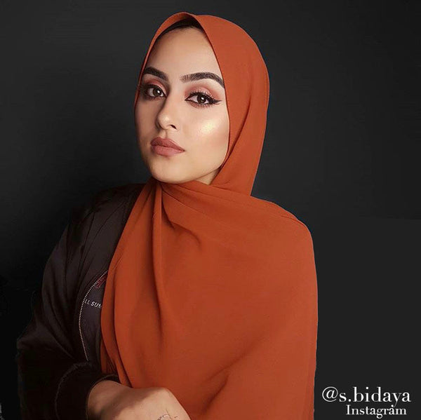 Soft Chiffon Crepe Hijab | Olive Green, Army Green, Cappuccino, Burnt Sienna - Mai Official