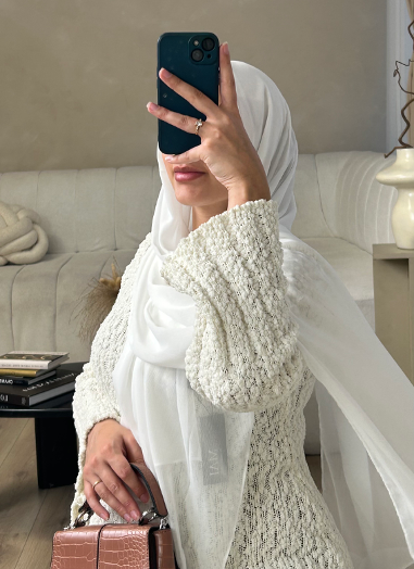 Lightweight Crinkle Chiffon Hijab | Jasmine White