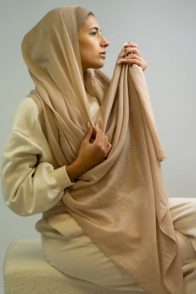 Supersized Cotton Blend Nude
