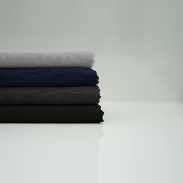 Crinkle Chiffon Hijab | Black, Charcoal, Navy, Grey Heather - Mai Official