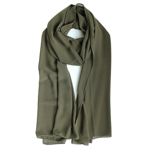 Soft Chiffon Crepe Hijab | Olive Green, Army Green, Cappuccino, Burnt Sienna - Mai Official