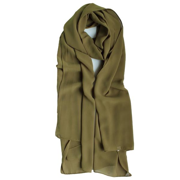 Soft Chiffon Crepe Hijab | Olive Green, Army Green, Cappuccino, Burnt Sienna - Mai Official