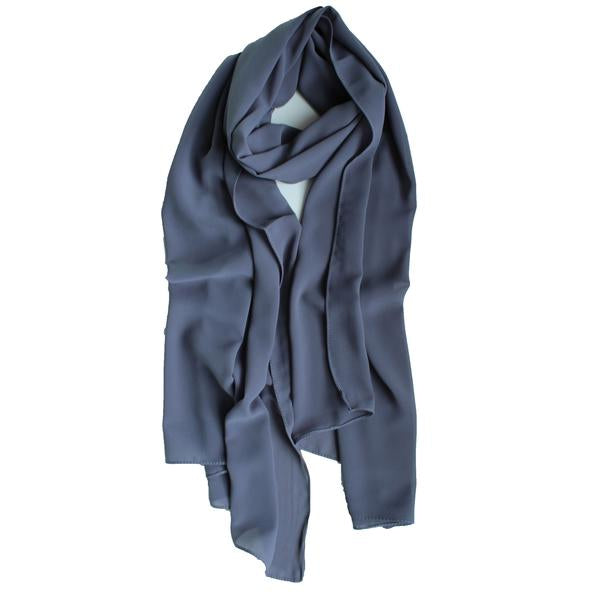 Soft Chiffon Crepe Hijab | Black, Ink , Denim & Graphite - Mai Official