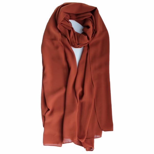 Soft Chiffon Crepe Hijab | Olive Green, Army Green, Cappuccino, Burnt Sienna - Mai Official