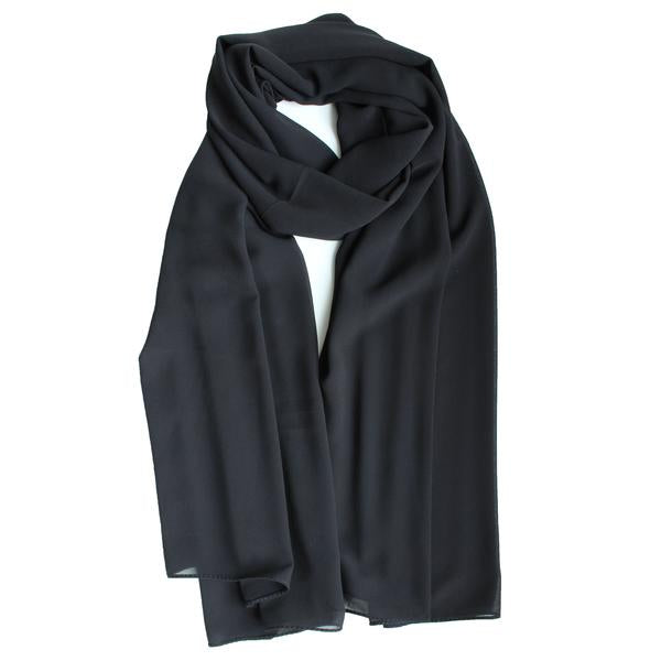 Soft Chiffon Crepe Hijab | Black, Ink , Denim & Graphite - Mai Official