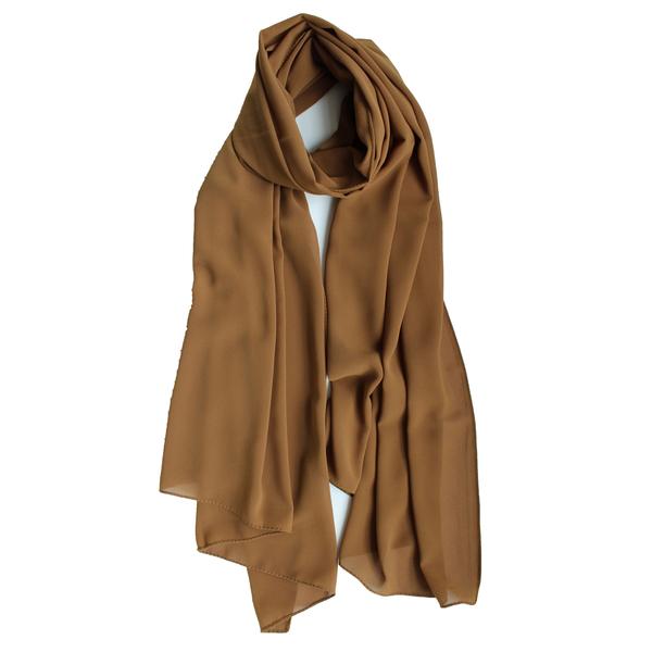 Soft Chiffon Crepe Hijab | Olive Green, Army Green, Cappuccino, Burnt Sienna - Mai Official