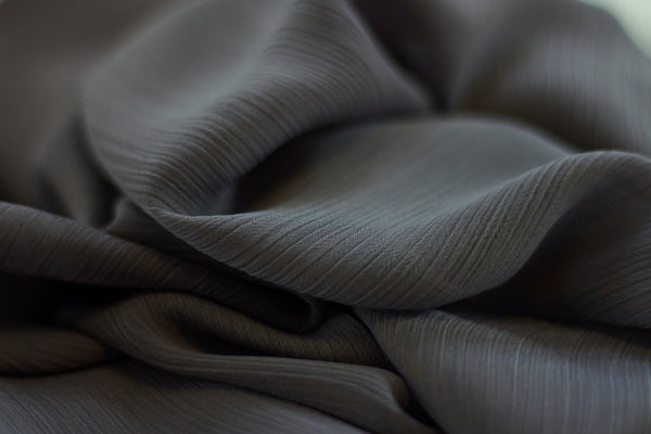 Crinkle Chiffon Hijab |  Natural Linen, Khaki Tint , Slate Shadow - Mai Official