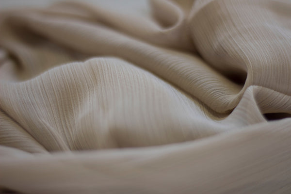 Crinkle Chiffon Hijab |  Natural Linen, Khaki Tint , Slate Shadow - Mai Official