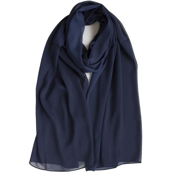 Crinkle Chiffon Hijab | Black, Charcoal, Navy, Grey Heather - Mai Official