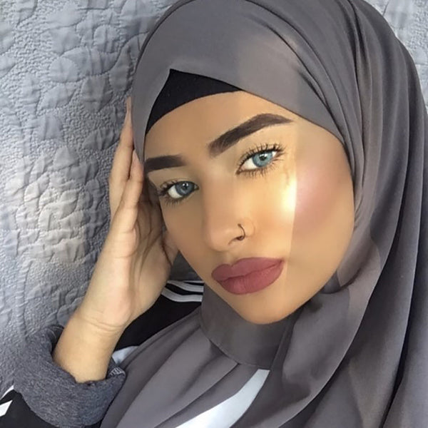 Soft Chiffon Crepe Hijab | Black, Ink , Denim & Graphite - Mai Official